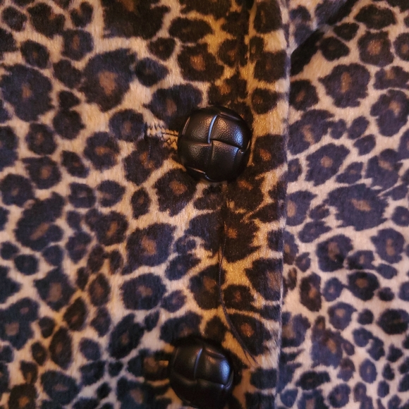 Vintage 90s Velveteen Leopard Cheetah Blazer - Picture 5 of 9
